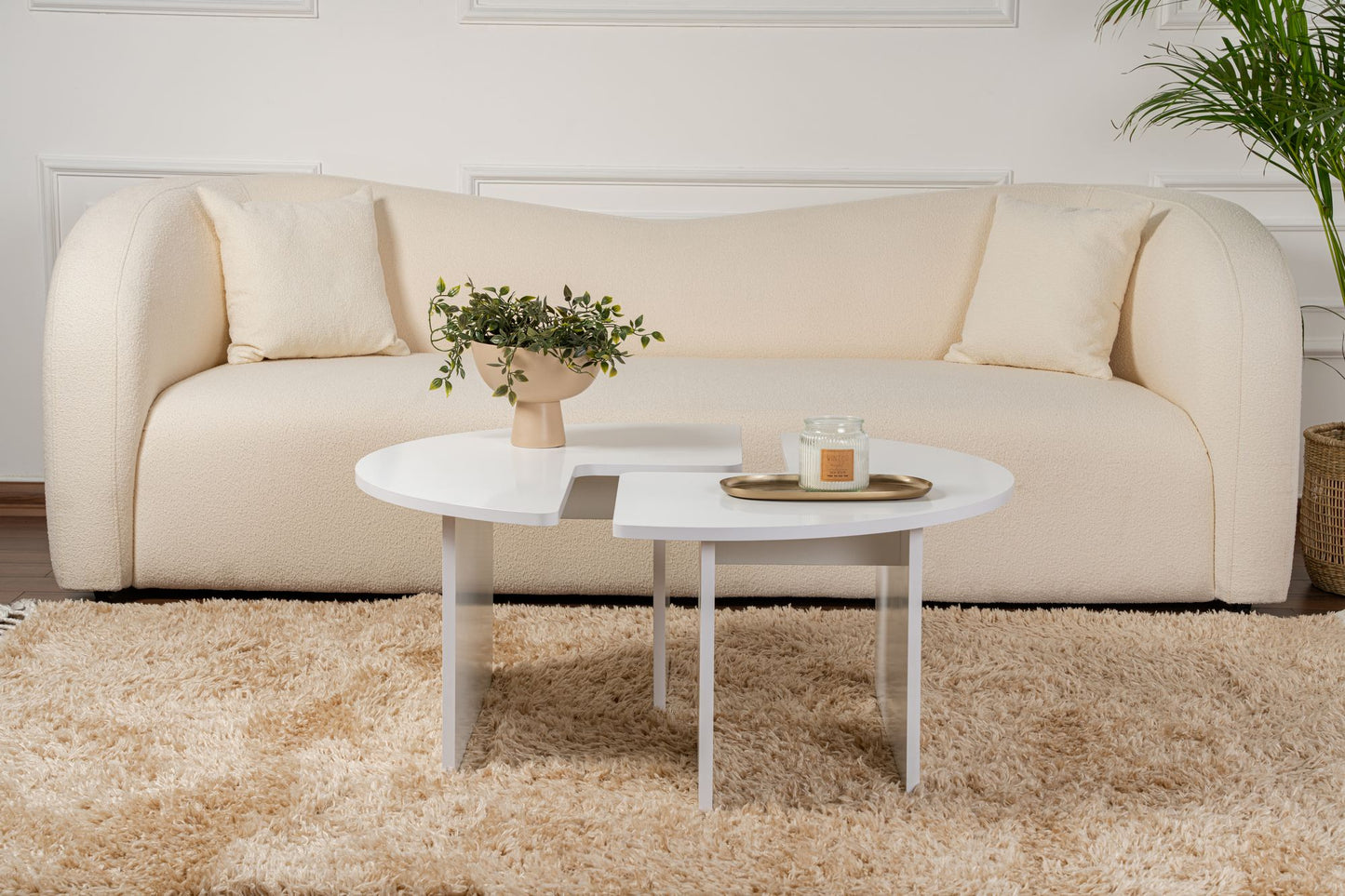 Moira Soffbord Ø90 - Natural White