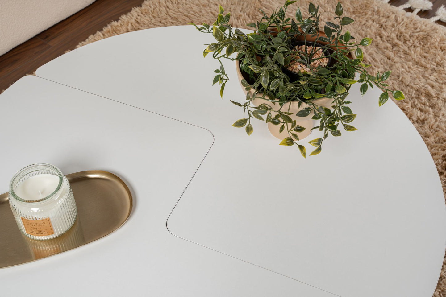 Moira Soffbord Ø90 - Natural White