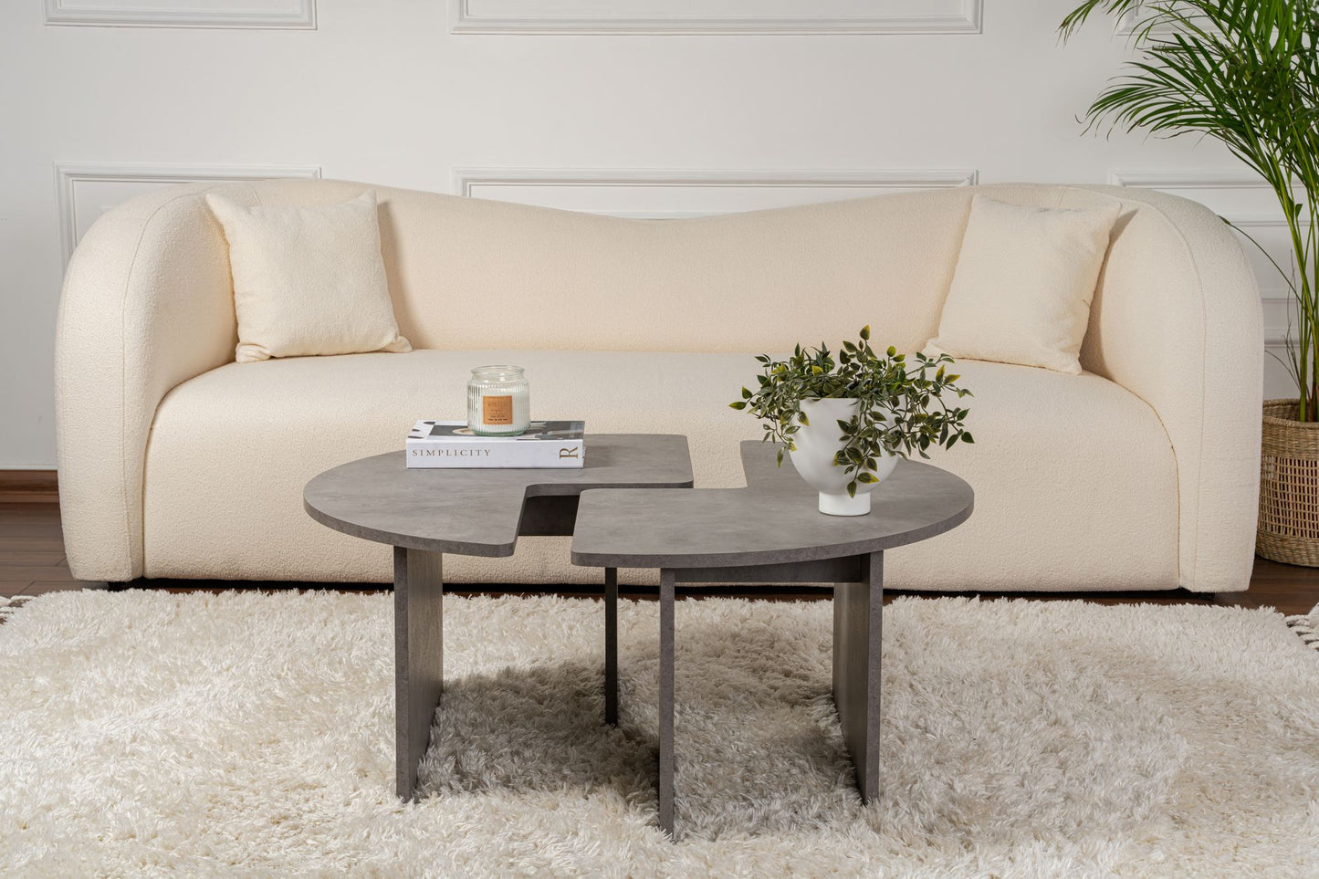 Moira Soffbord Ø90 - Concrete Grey