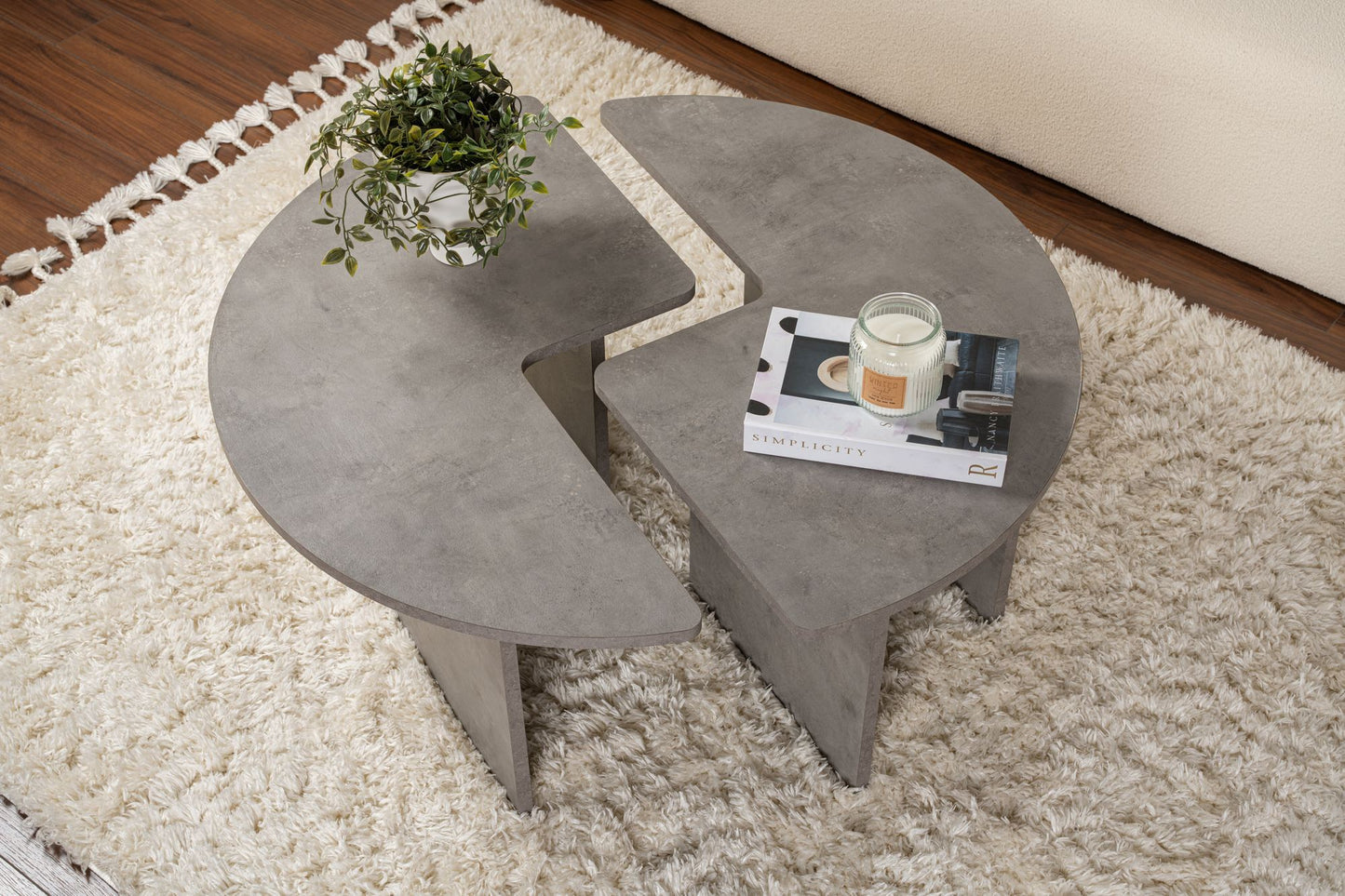 Moira Soffbord Ø90 - Concrete Grey
