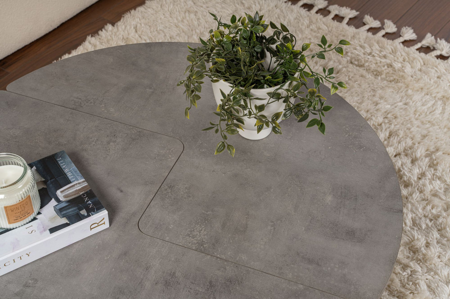 Moira Soffbord Ø90 - Concrete Grey