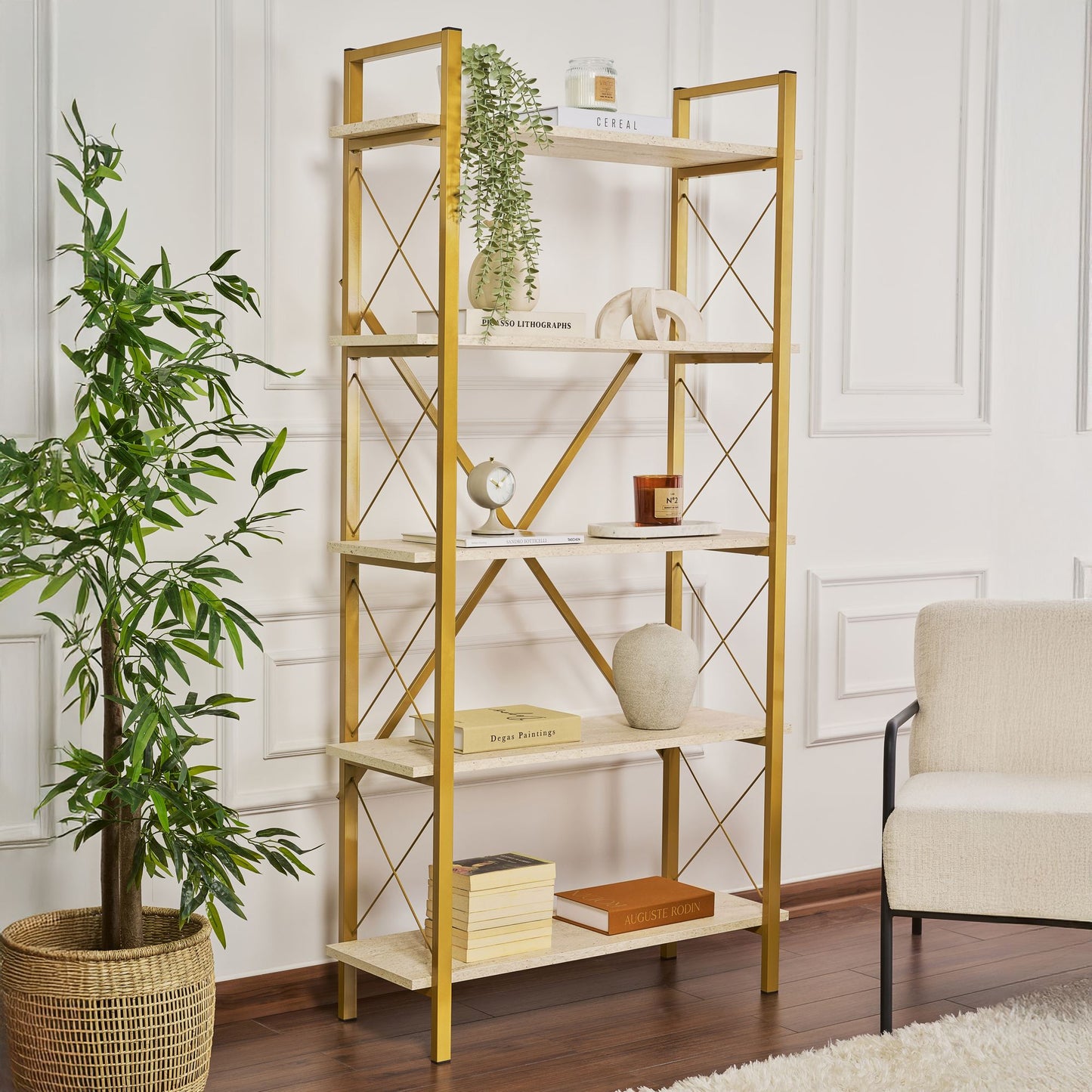 Elysian Hylla - Travertine, Gold