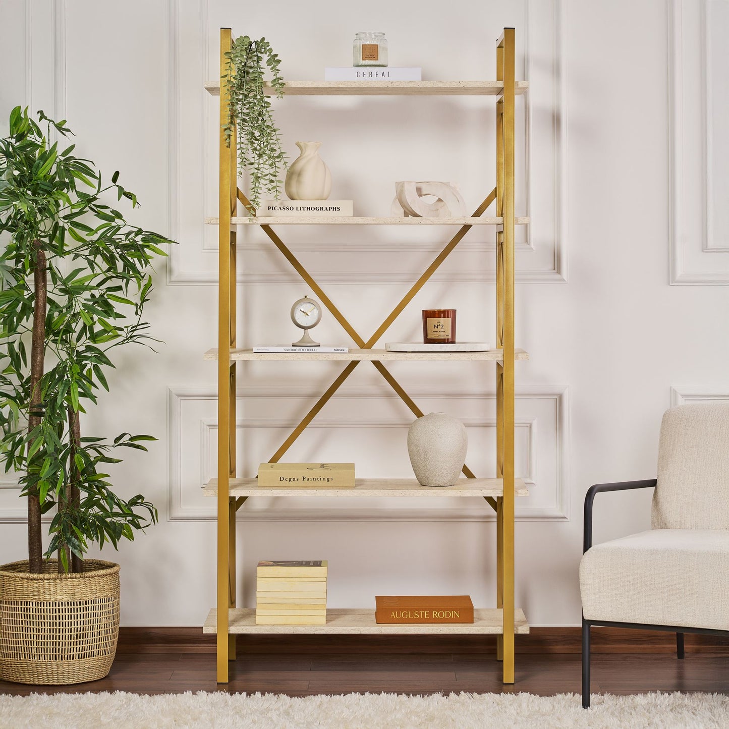 Elysian Hylla - Travertine, Gold