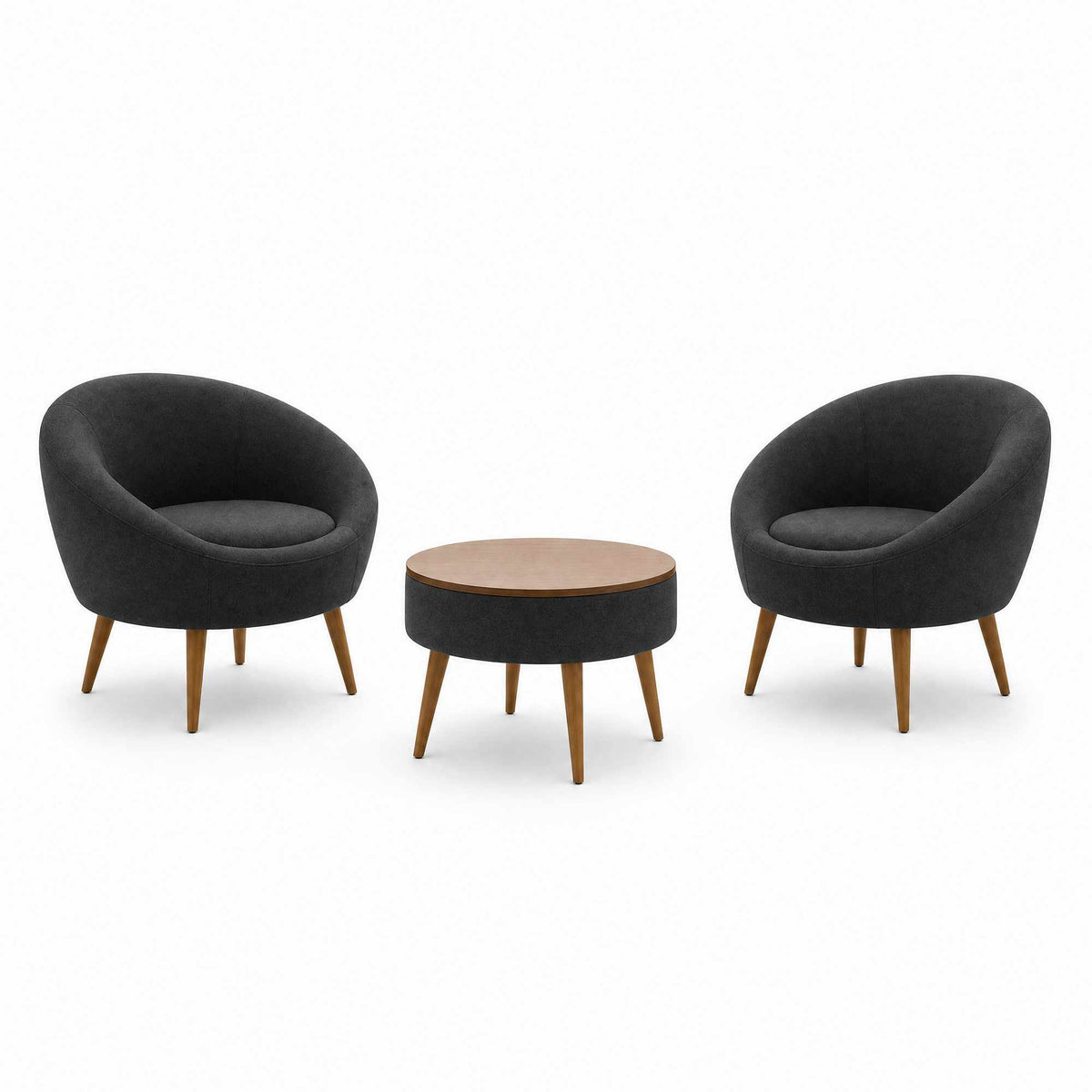 Lida Linen Fåtölj- och soffbordsset (3 delar)