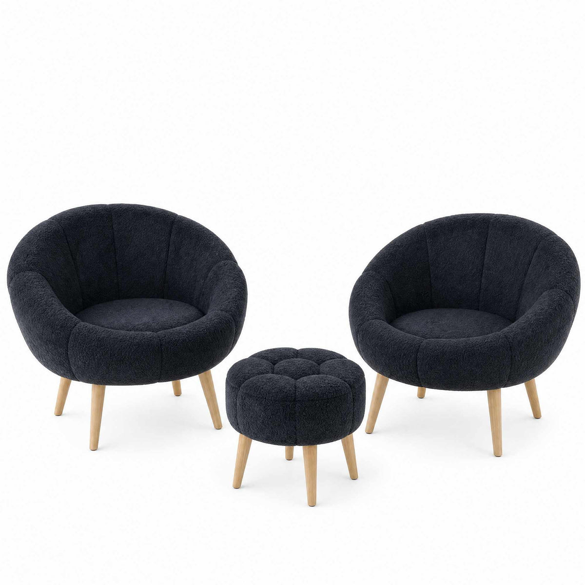 Lida Wellsoft Fåtölj- och puffset (3 delar)
