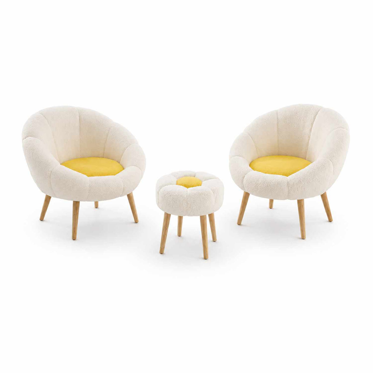 Lida Wellsoft Fåtölj- och puffset (3 delar)