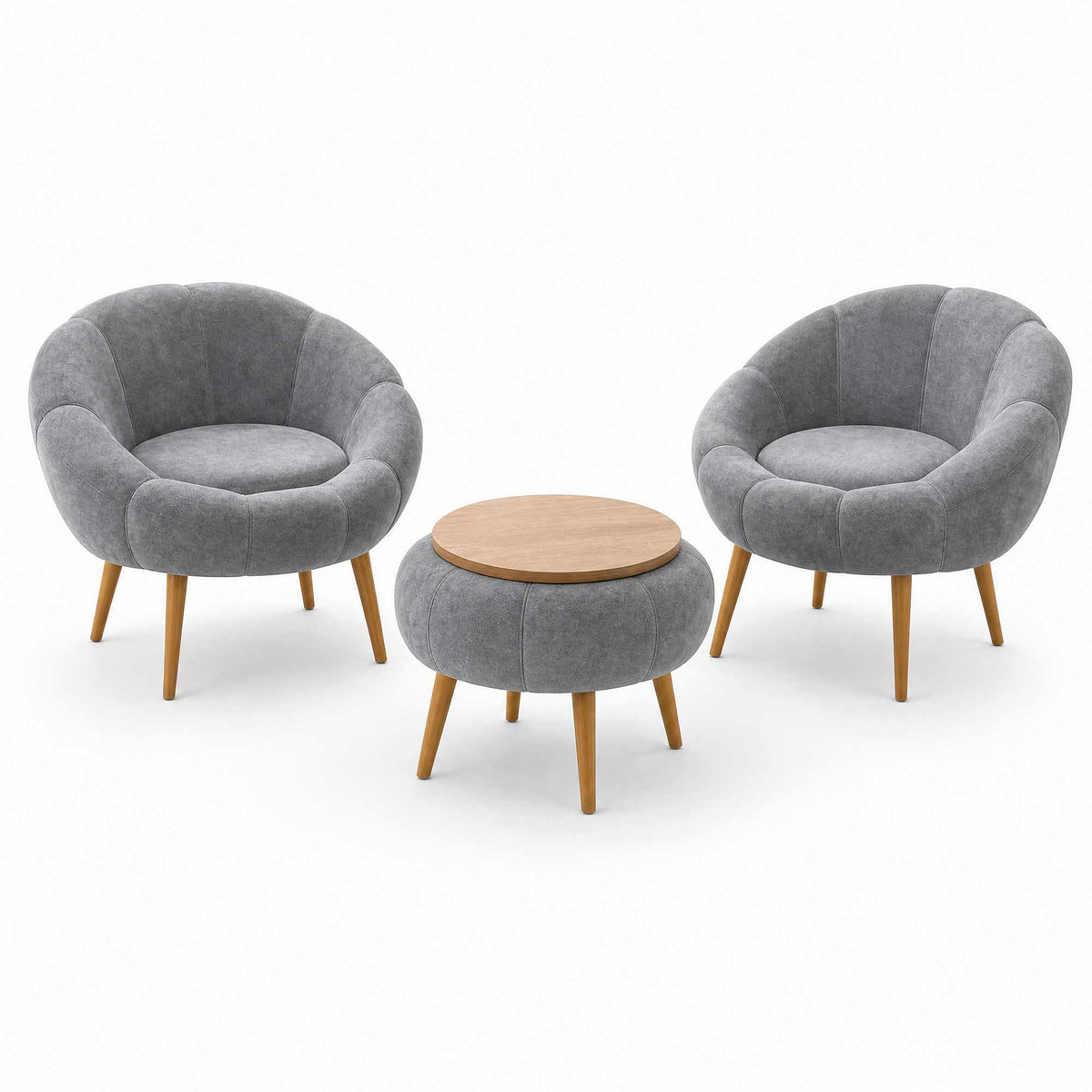Lida Wellsoft Fåtölj- och soffbordsset (3 delar)