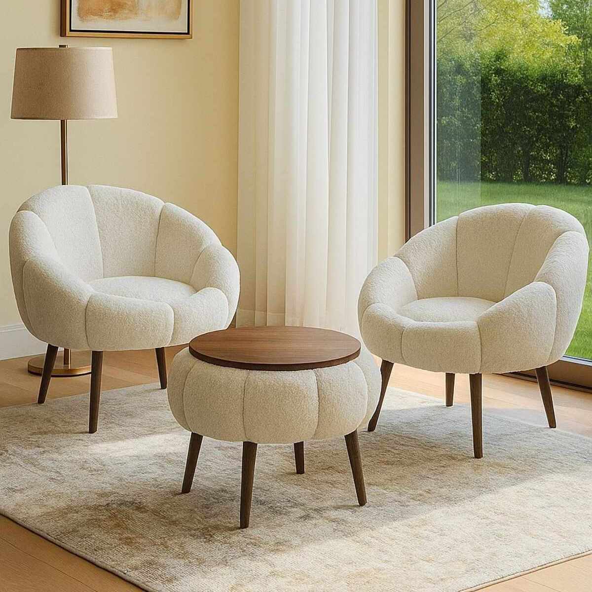 Lida Wellsoft Fåtölj- och soffbordsset (3 delar)