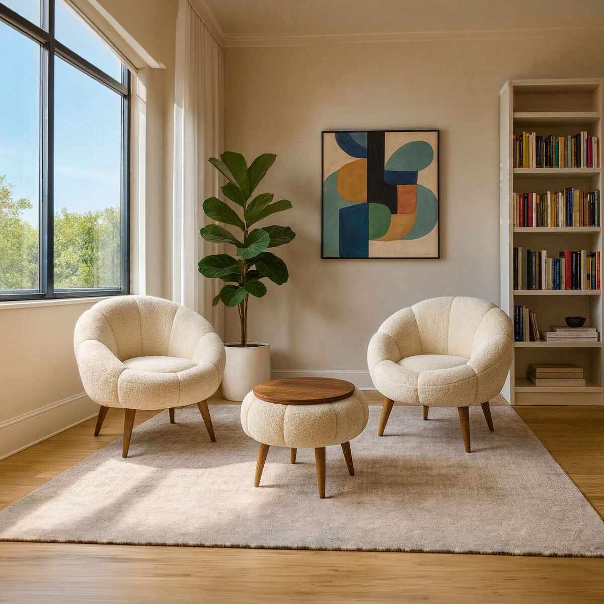 Lida Wellsoft Fåtölj- och soffbordsset (3 delar)