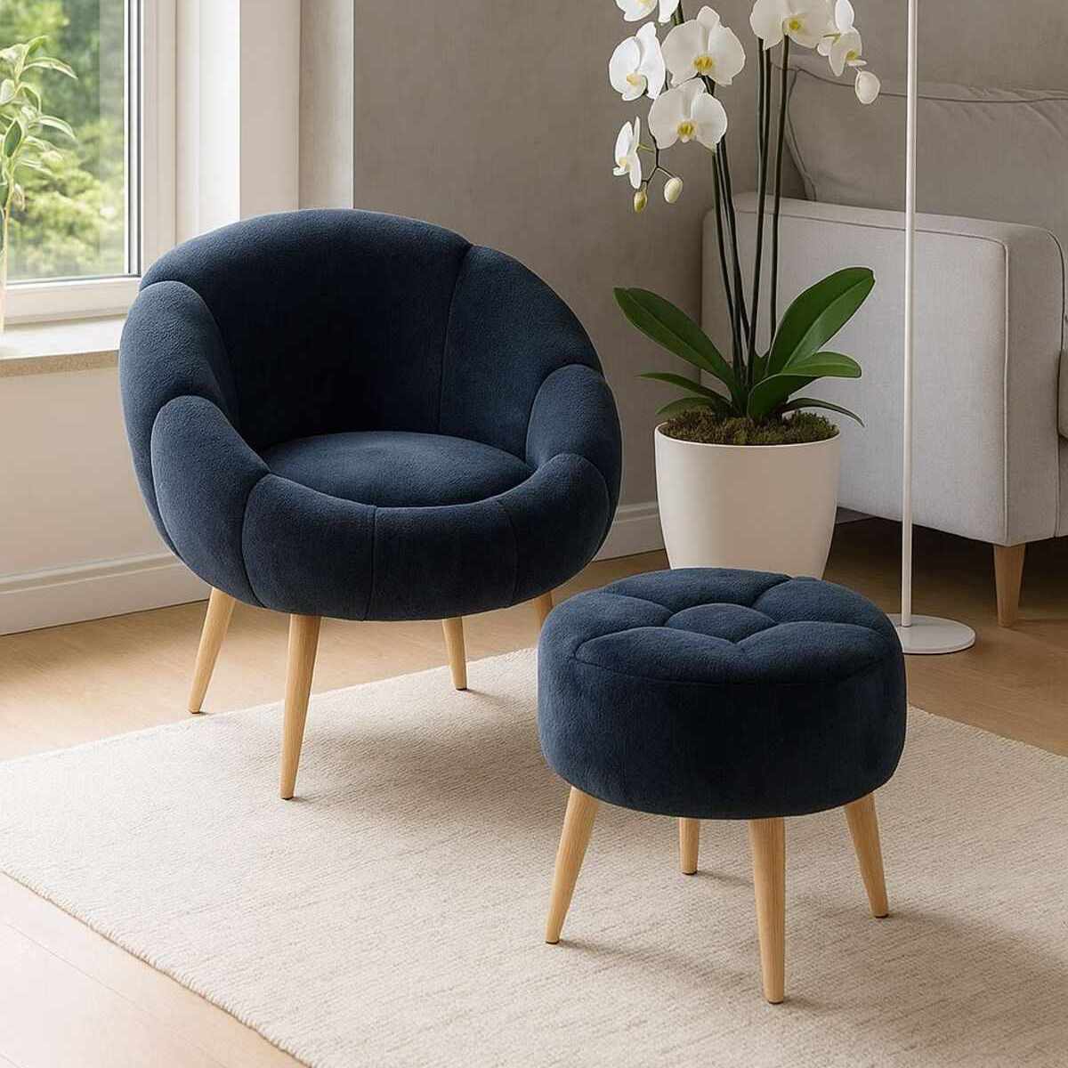 Lida Fåtölj- och puffset (2 delar)