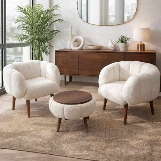 Lotus Wellsoft Fåtölj- och soffbordsset (3 delar)
