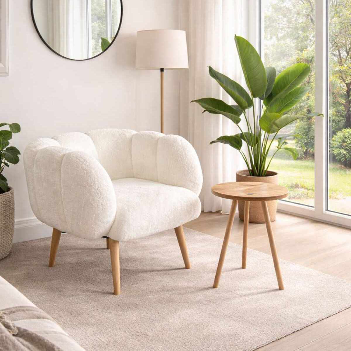 Lotus Fåtölj- och sidobordsset (2 delar)