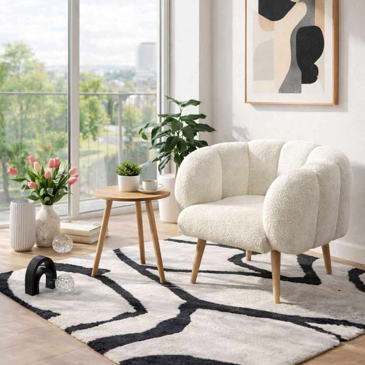 Lotus Fåtölj- och sidobordsset (2 delar)