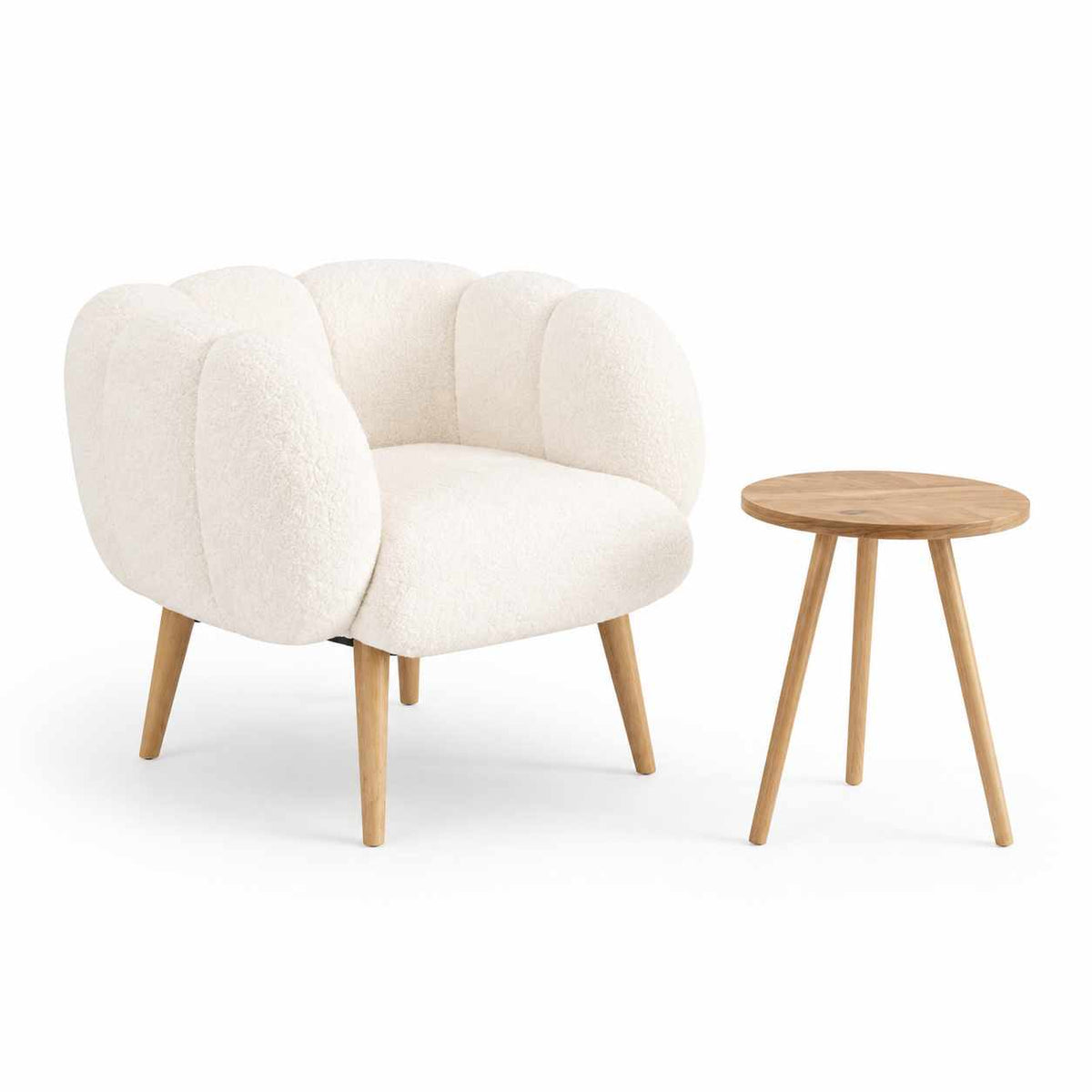 Lotus Fåtölj- och sidobordsset (2 delar)