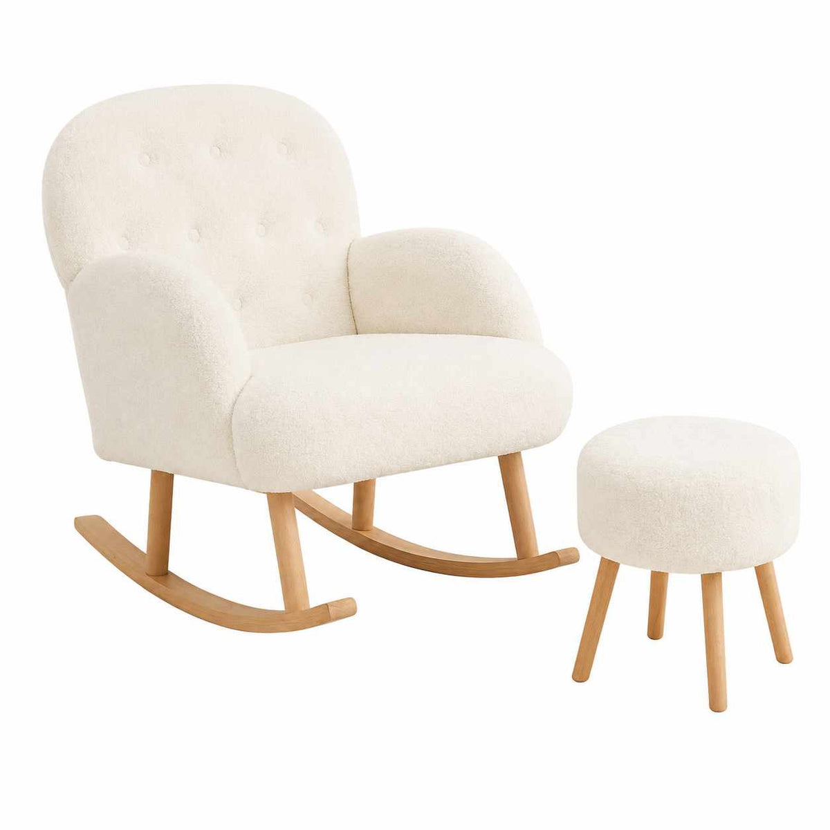 Dügmeli Fåtölj- och puffset (2 delar)