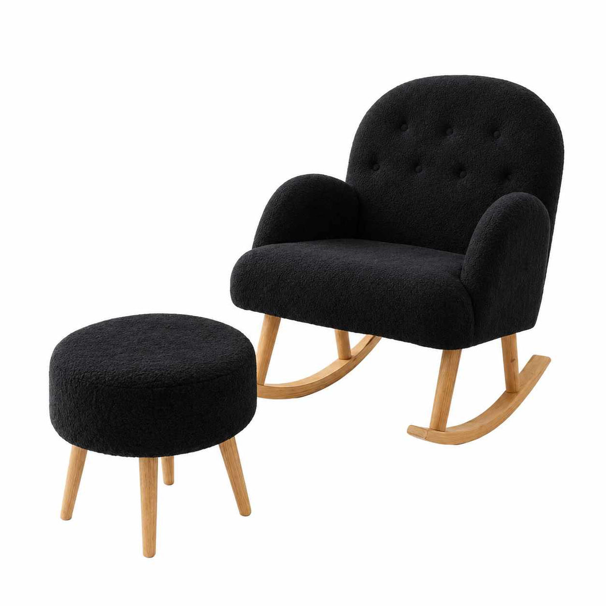 Dügmeli Fåtölj- och puffset (2 delar)