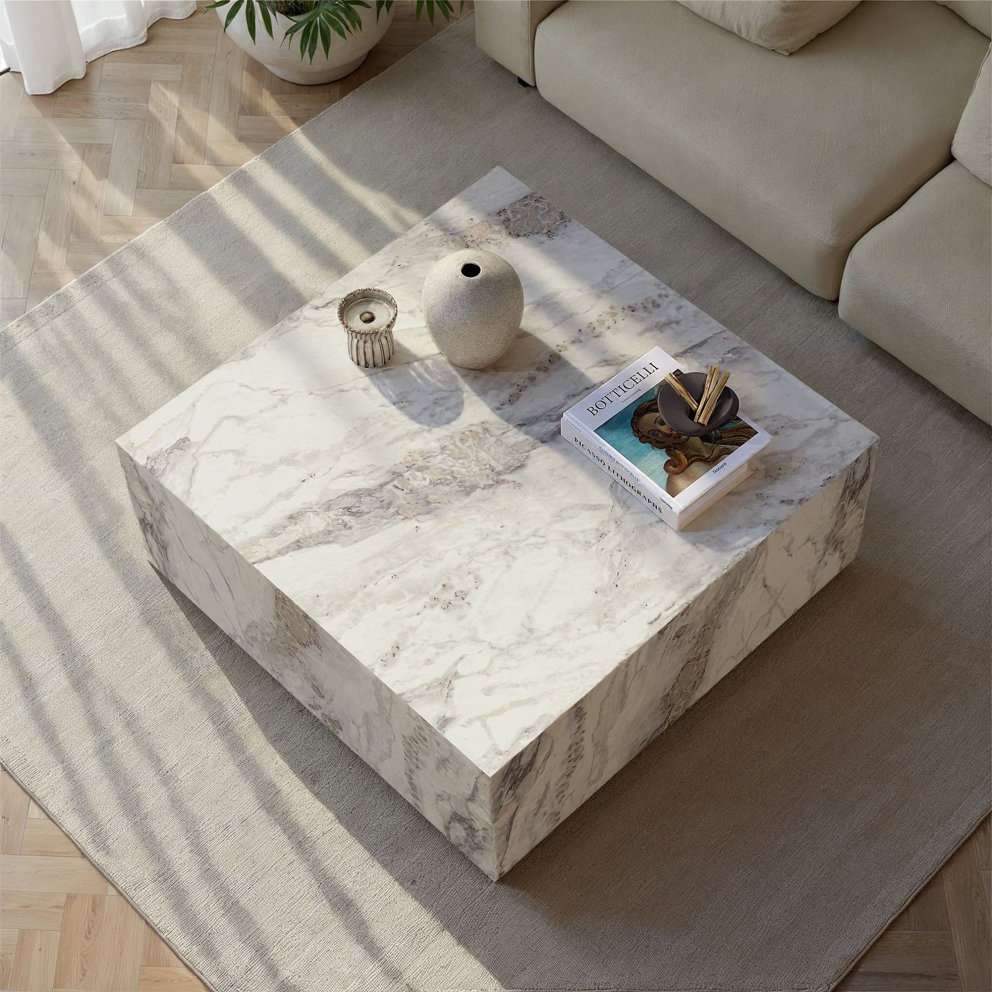 Prizma Soffbord 90x90 cm - Freesia Marble