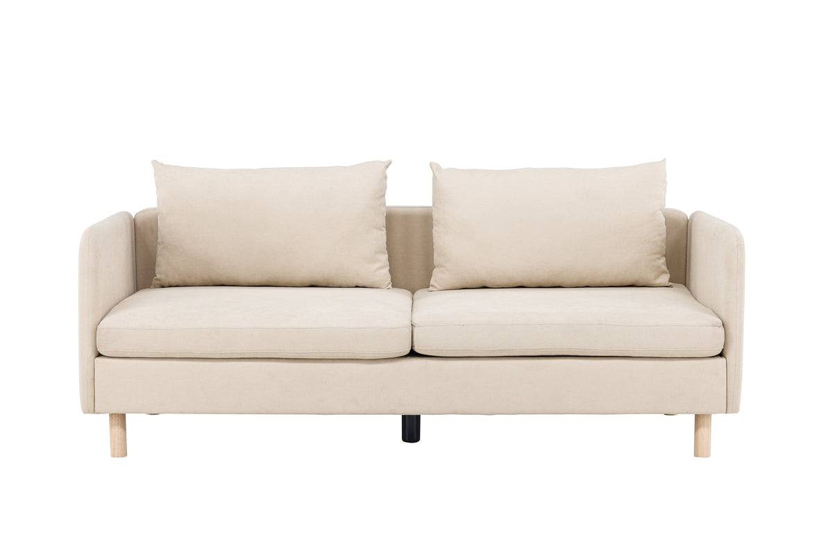 Zero 3-sits Soffa - Woodlook / Beige Fabric