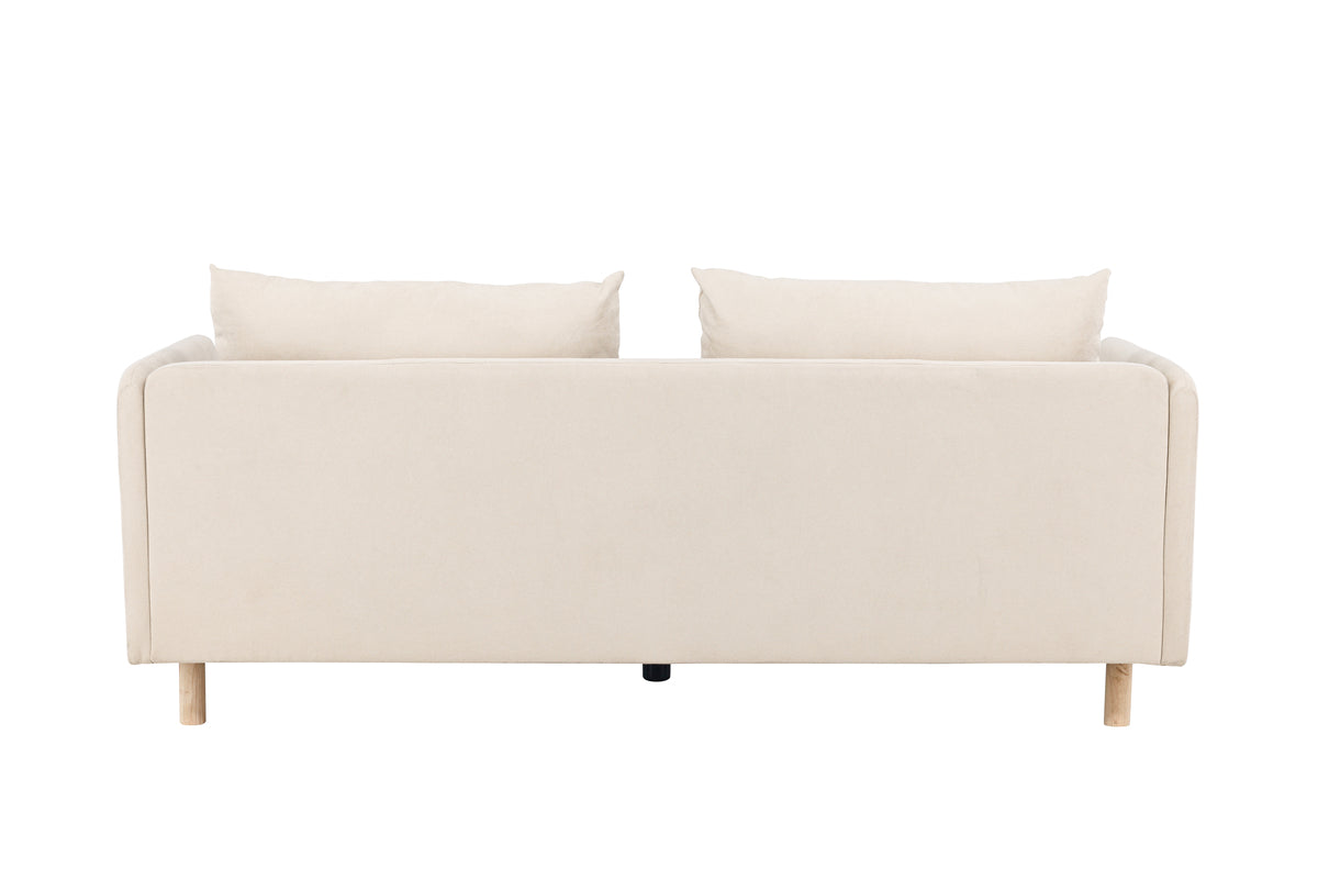 Zero 3-sits Soffa - Woodlook / Beige Fabric