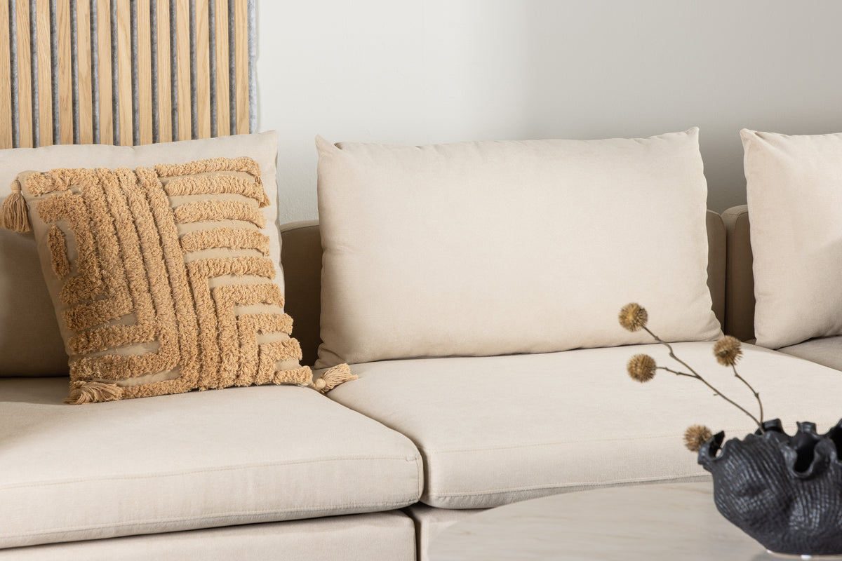 Zero 3-seat Sofa - Woodlook / Beige Fabric