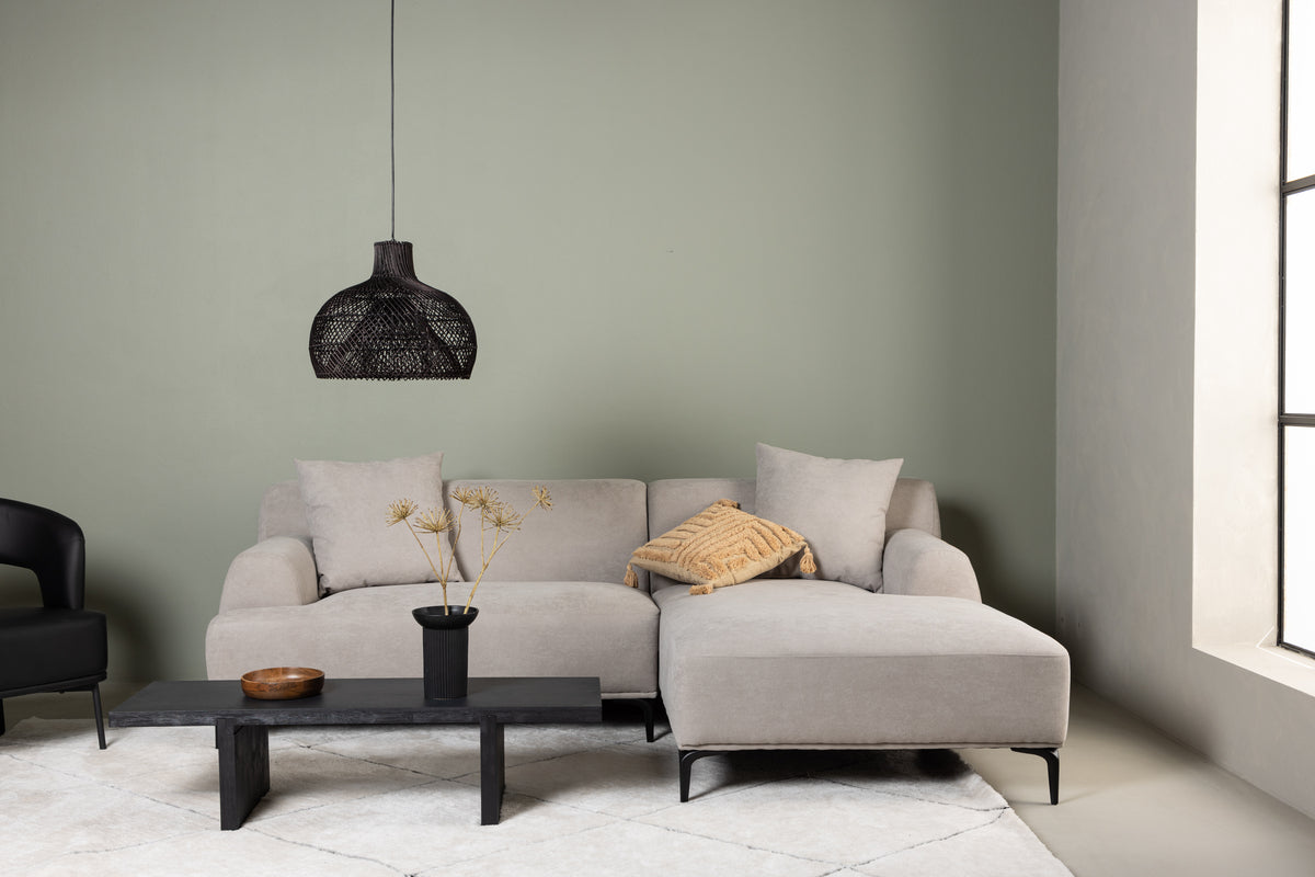 Viskan Sofa - Matte black / Light grey Fabric