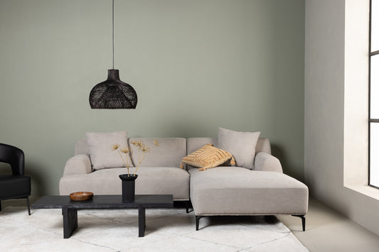 Viskan Sofa - Matte black / Light grey Fabric