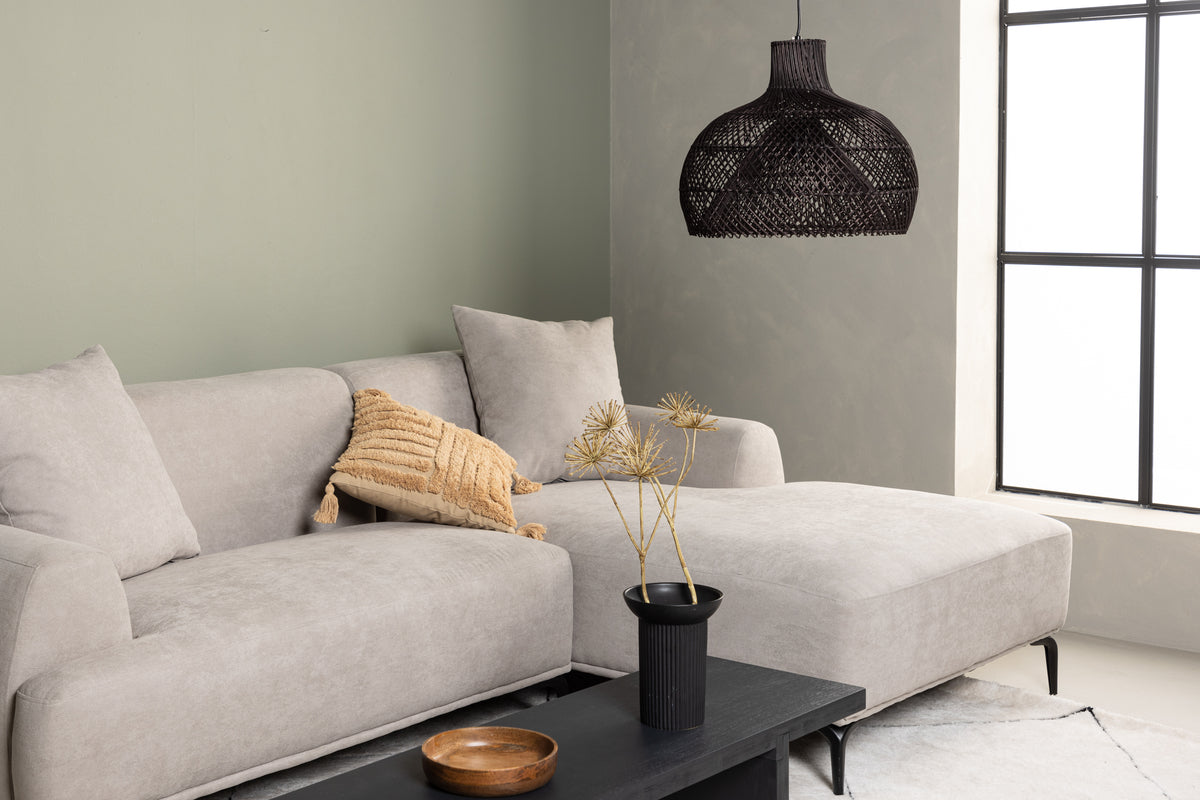 Viskan Sofa - Matte black / Light grey Fabric