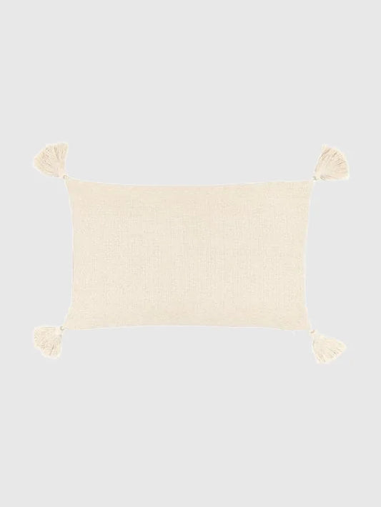 30x50 Kuddfodral med dekorativa tofsar - Beige
