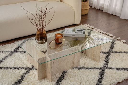 Flavio Soffbord 105x30 cm - Travertine