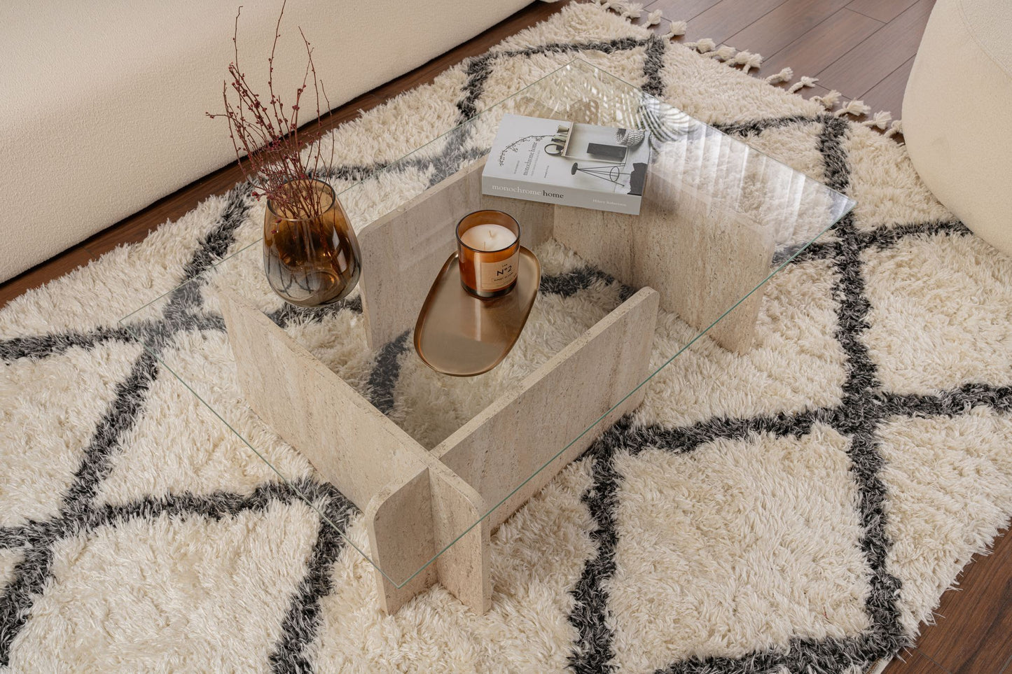 Flavio Soffbord 105x30 cm - Travertine