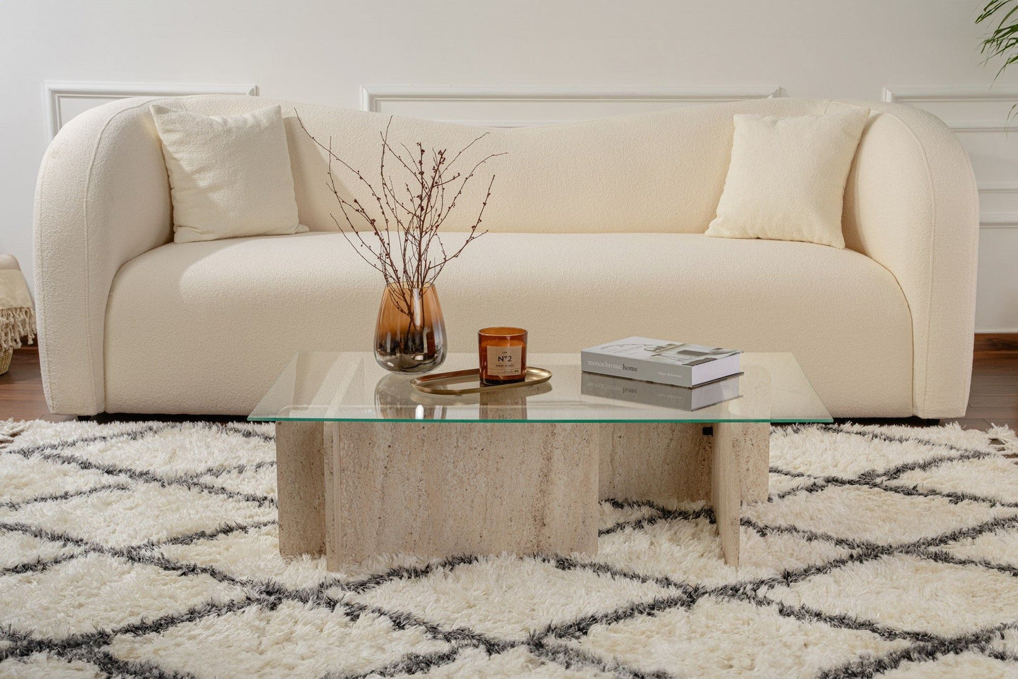 Flavio Soffbord 105x30 cm - Travertine