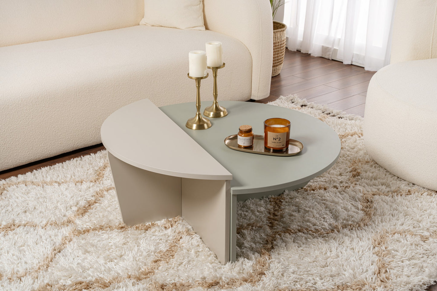 Orio soffbord 90x60 / 85x30 cm - Ash Green, Sandstone