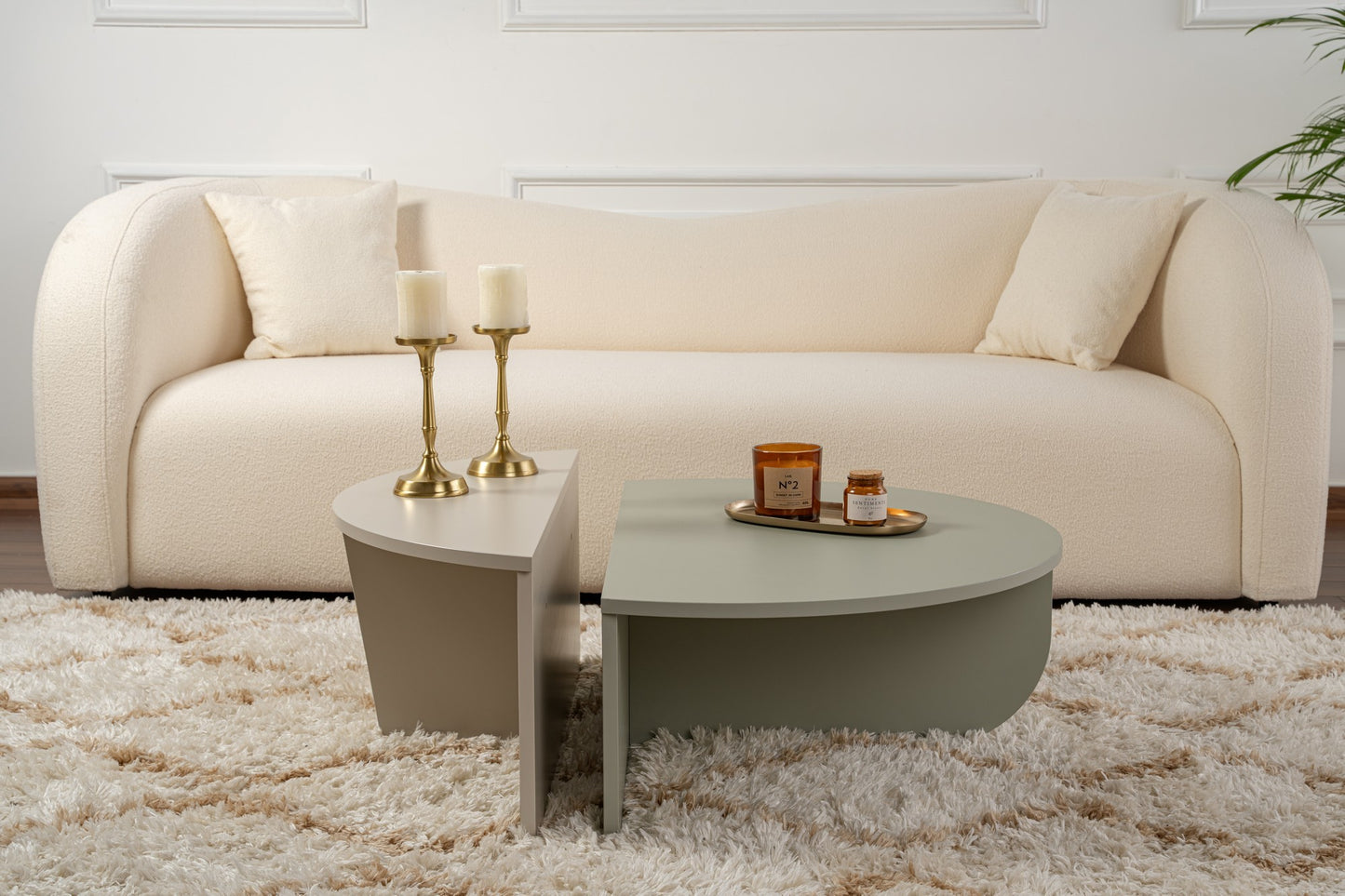 Orio soffbord 90x60 / 85x30 cm - Ash Green, Sandstone