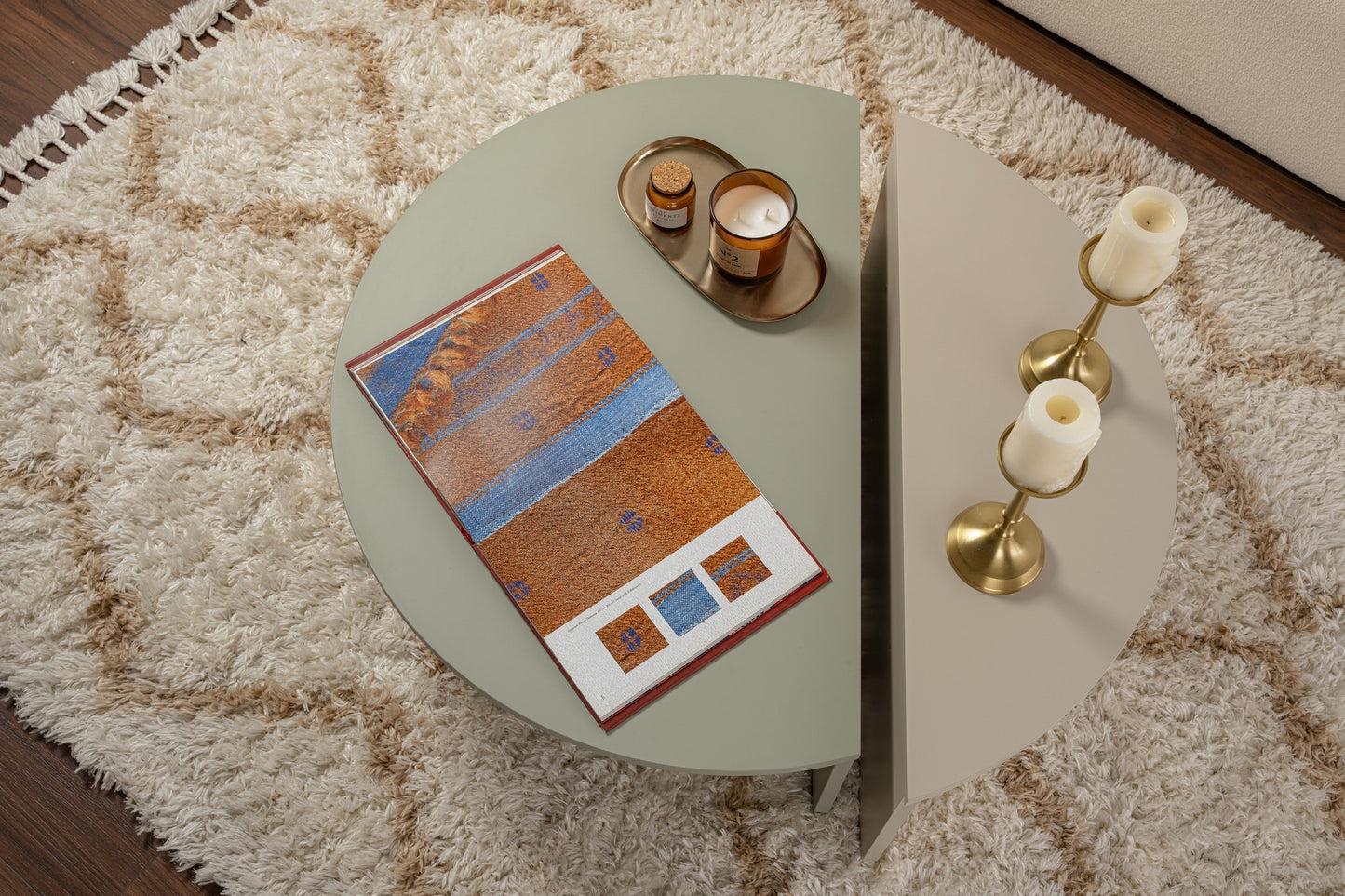 Orio soffbord 90x60 / 85x30 cm - Ash Green, Sandstone