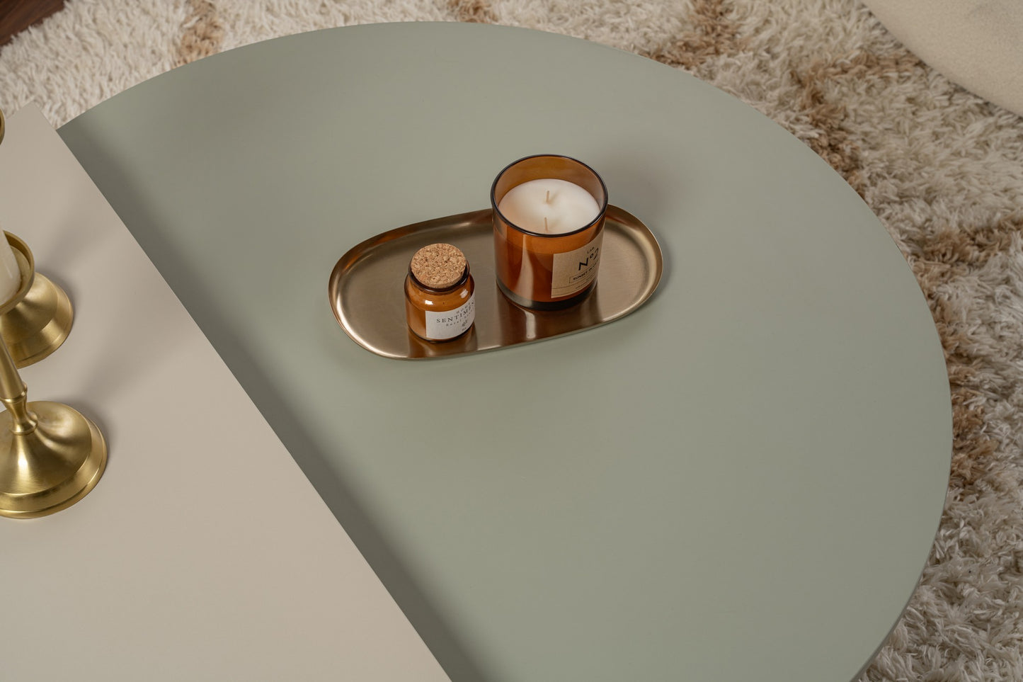 Orio soffbord 90x60 / 85x30 cm - Ash Green, Sandstone