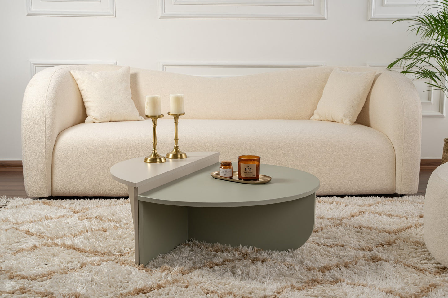 Orio soffbord 90x60 / 85x30 cm - Ash Green, Sandstone