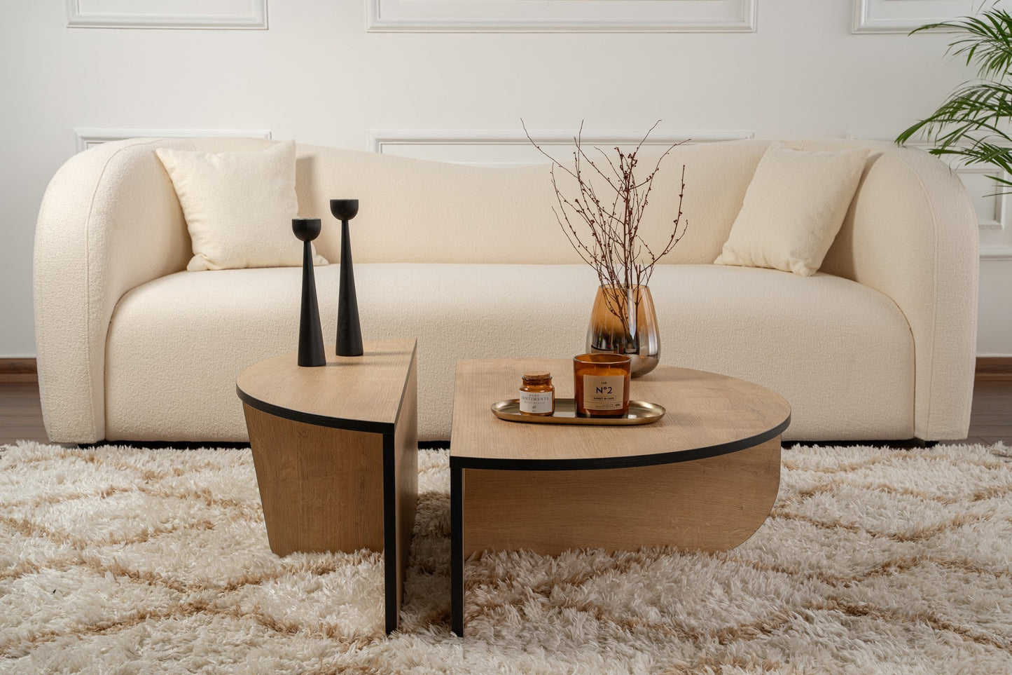 Orio soffbord 90x60 / 85x30 cm - Honey Oak, Black