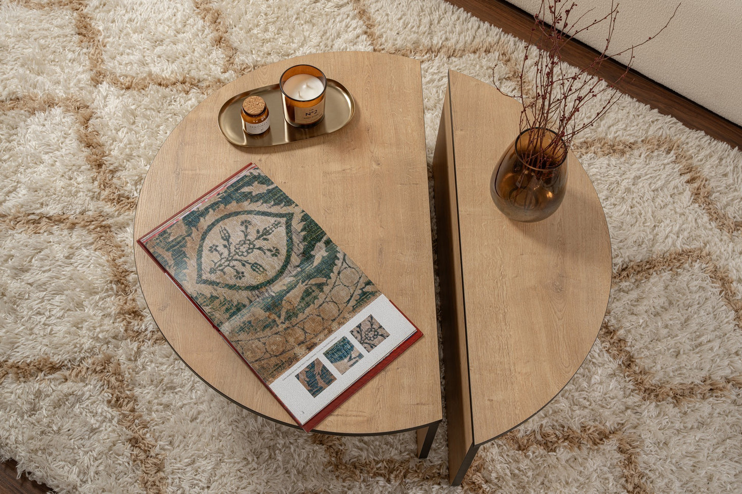 Orio soffbord 90x60 / 85x30 cm - Honey Oak, Black