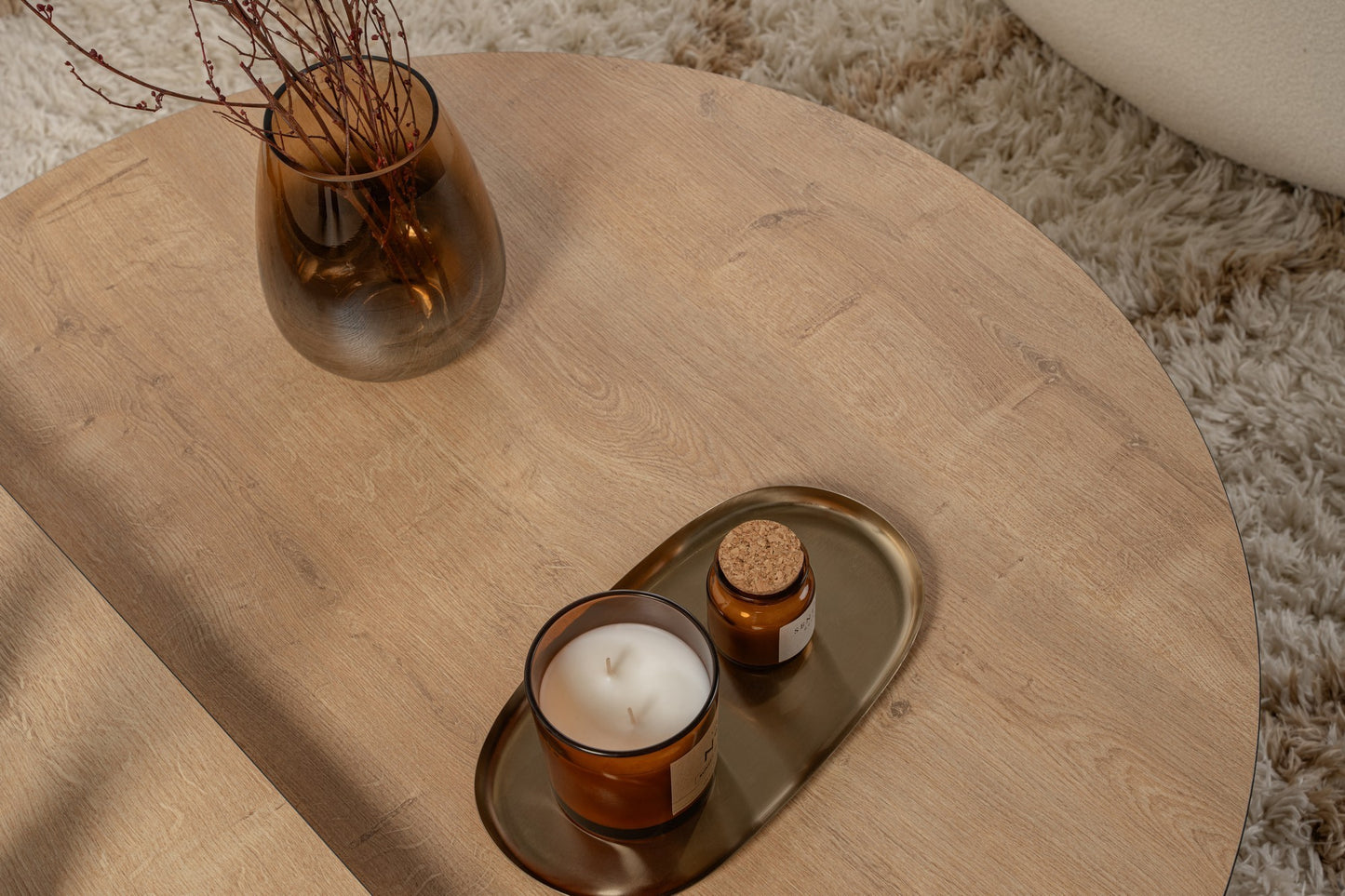 Orio soffbord 90x60 / 85x30 cm - Honey Oak, Black