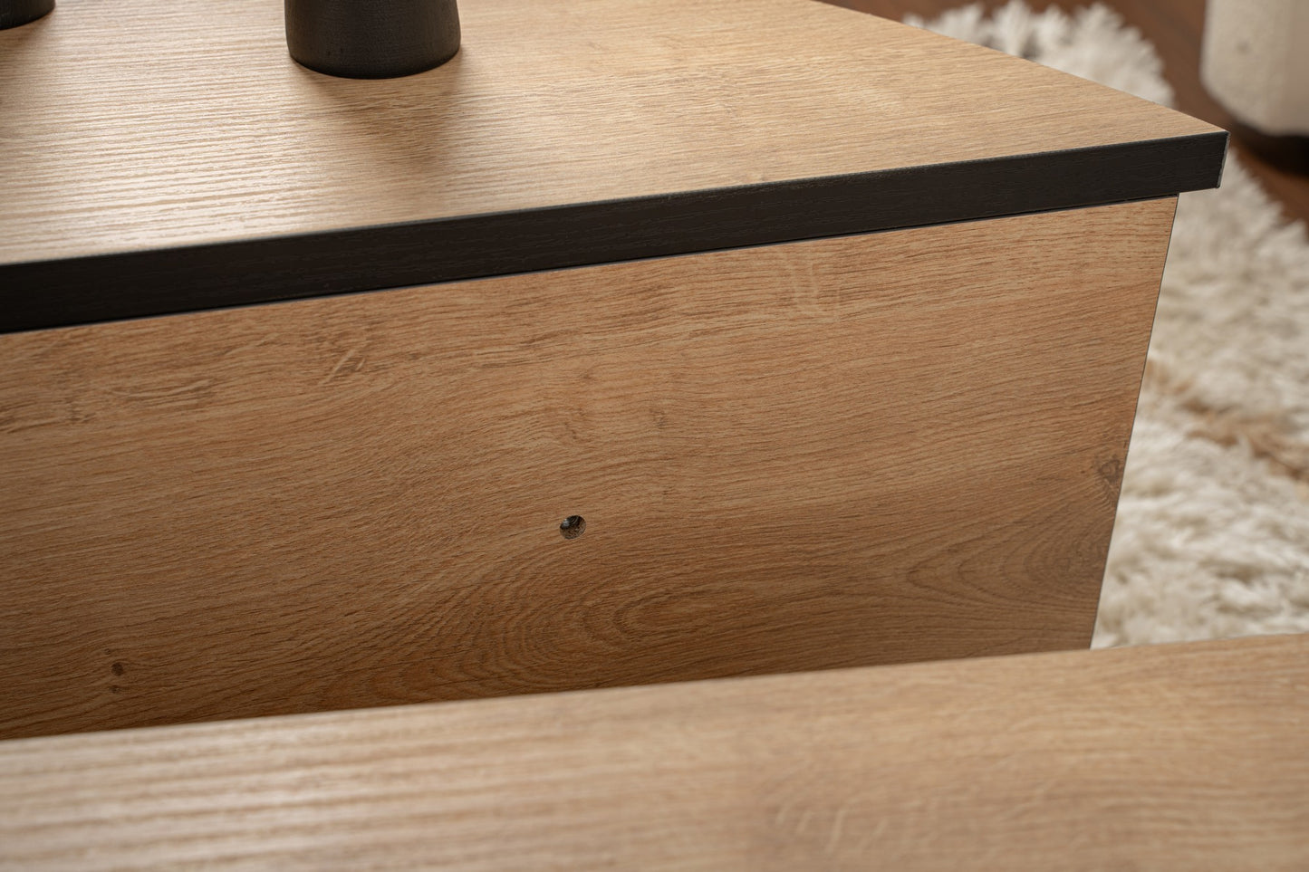 Orio soffbord 90x60 / 85x30 cm - Honey Oak, Black