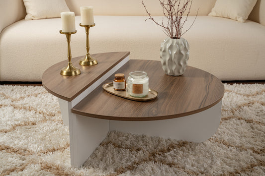 Orio soffbord 90x60 / 85x30 cm - Venezia Walnut, White