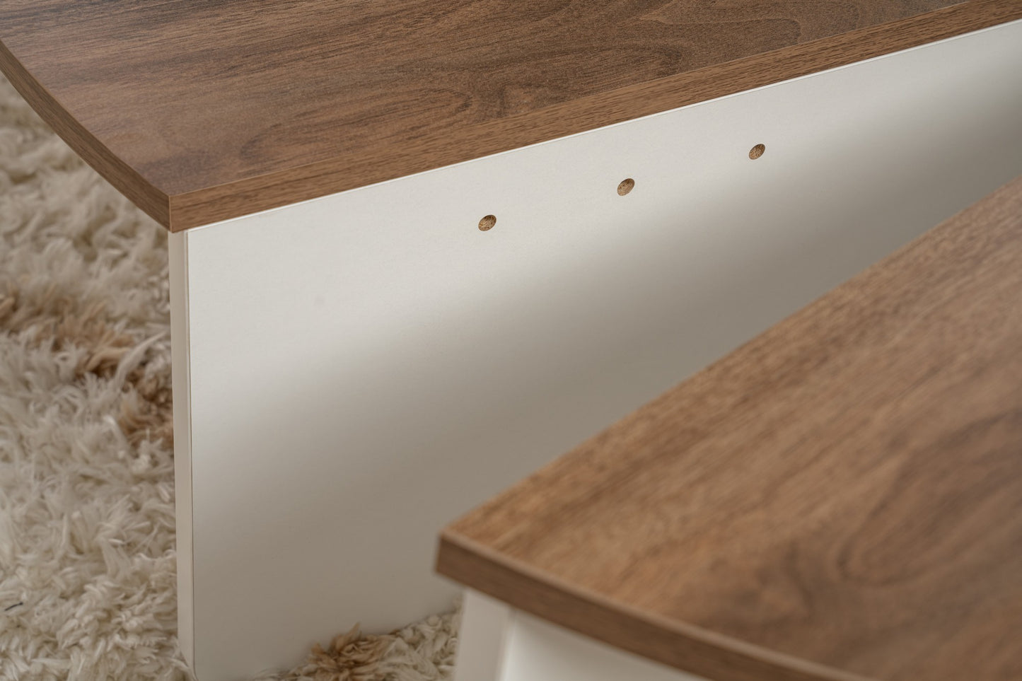 Orio soffbord 90x60 / 85x30 cm - Venezia Walnut, White