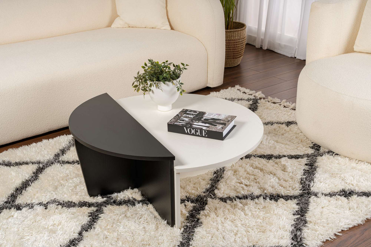 Orio soffbord 90x60 / 85x30 cm - Wood White, Wood Black