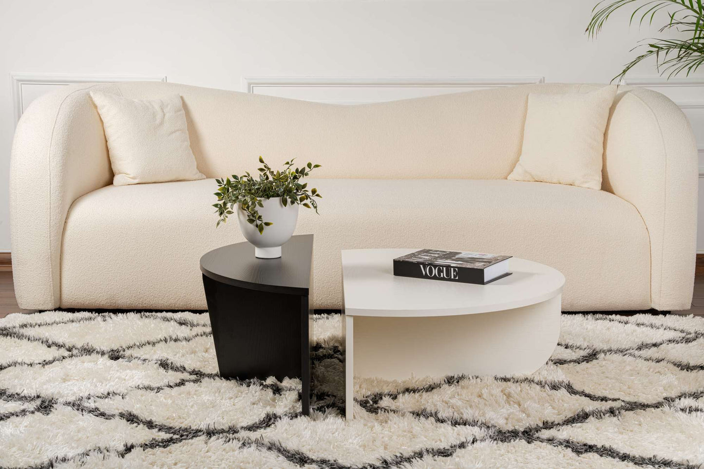 Orio soffbord 90x60 / 85x30 cm - Wood White, Wood Black