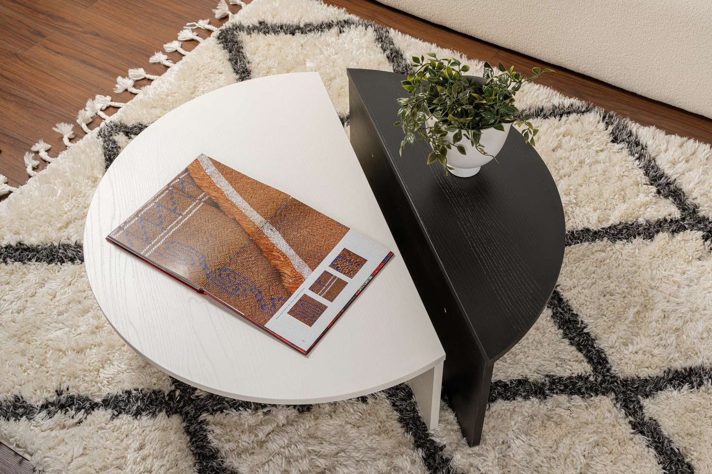 Orio soffbord 90x60 / 85x30 cm - Wood White, Wood Black