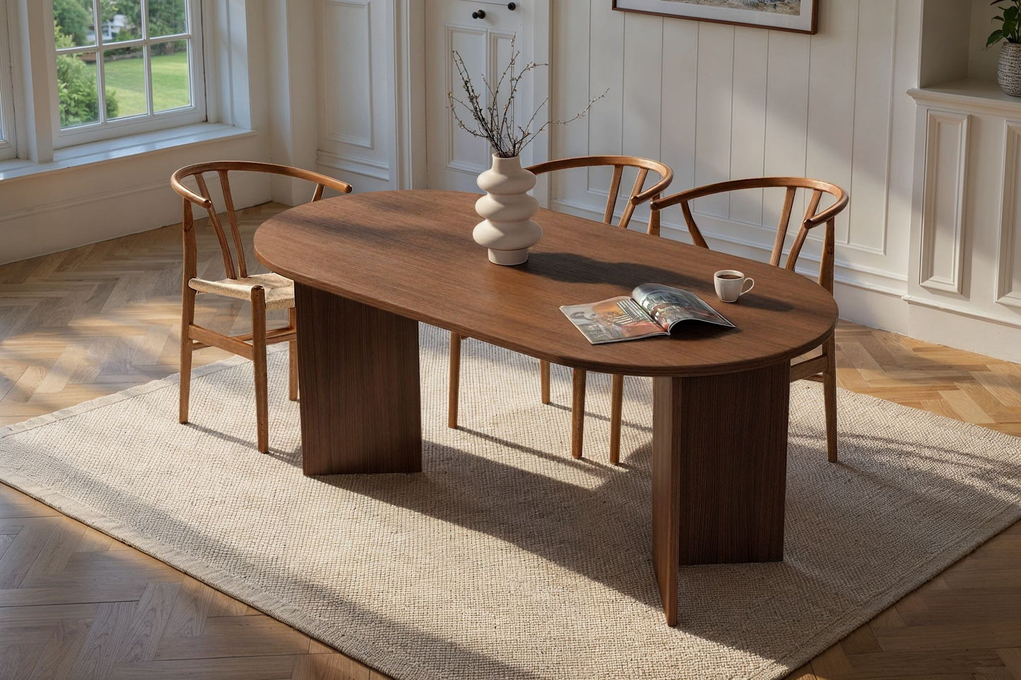 Sablin Ovalt matbord 180 cm - Milano Walnut
