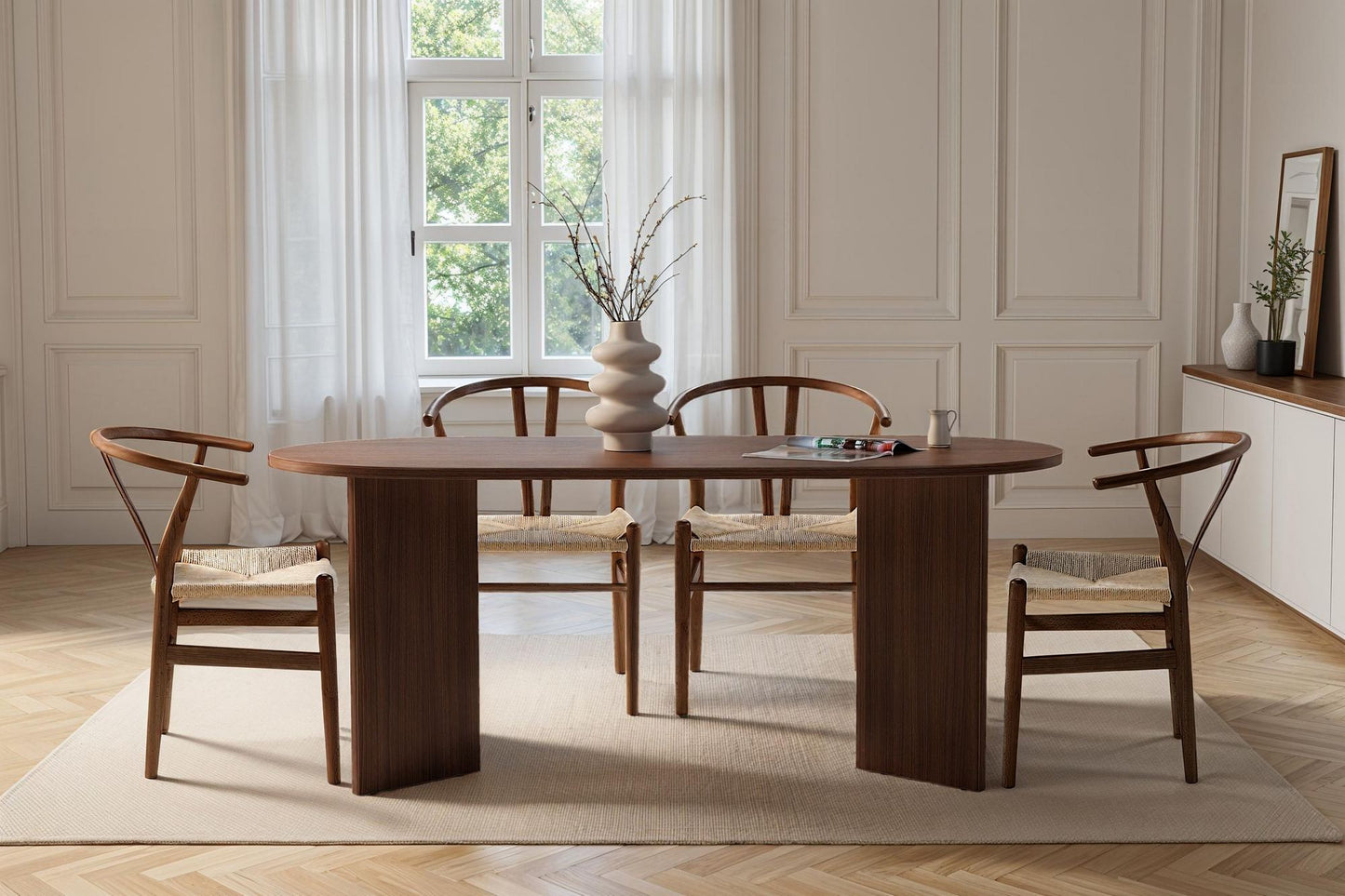 Sablin Ovalt matbord 180 cm - Milano Walnut