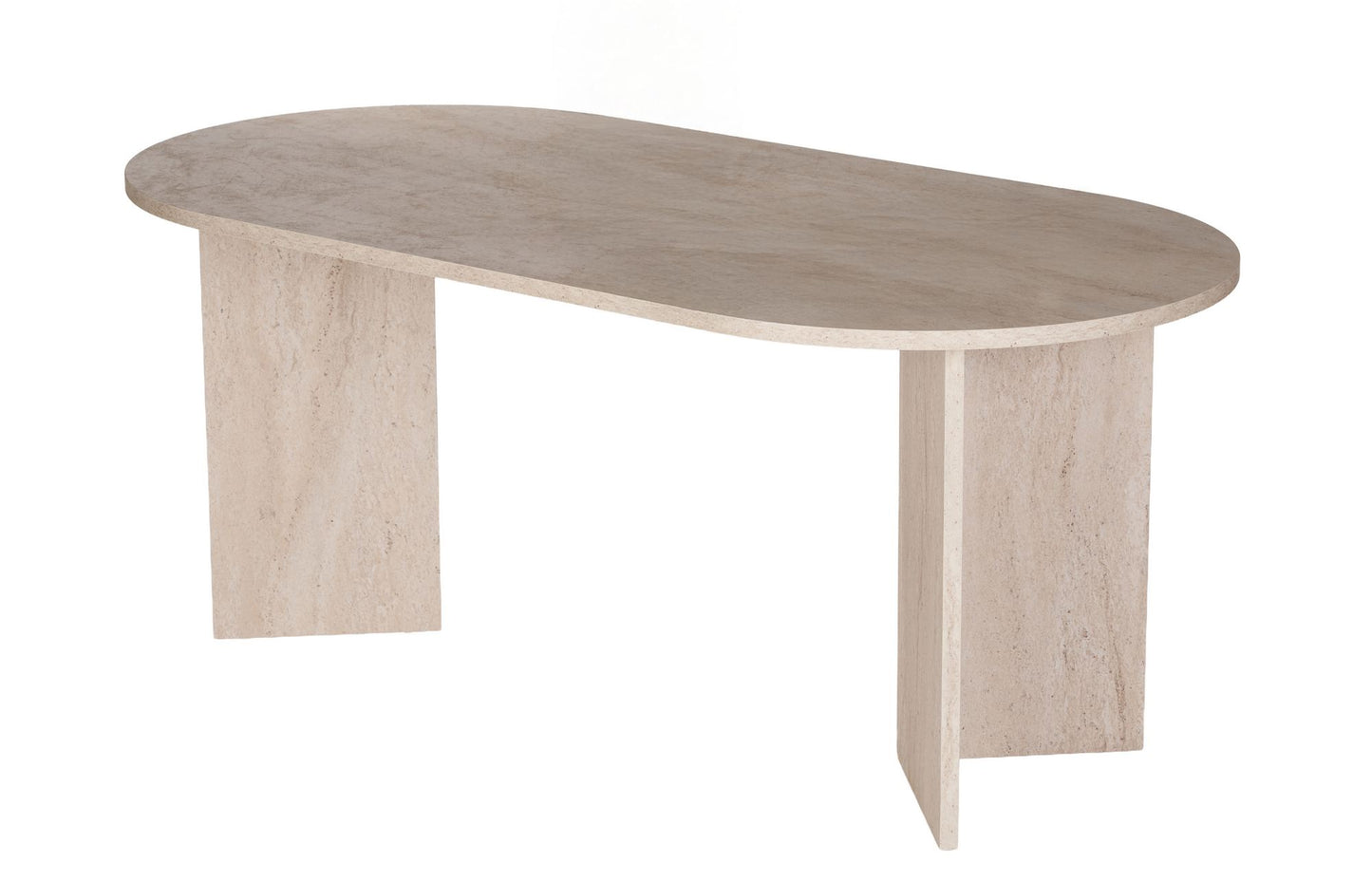 Sablin Ovalt matbord 180 cm - Travertine