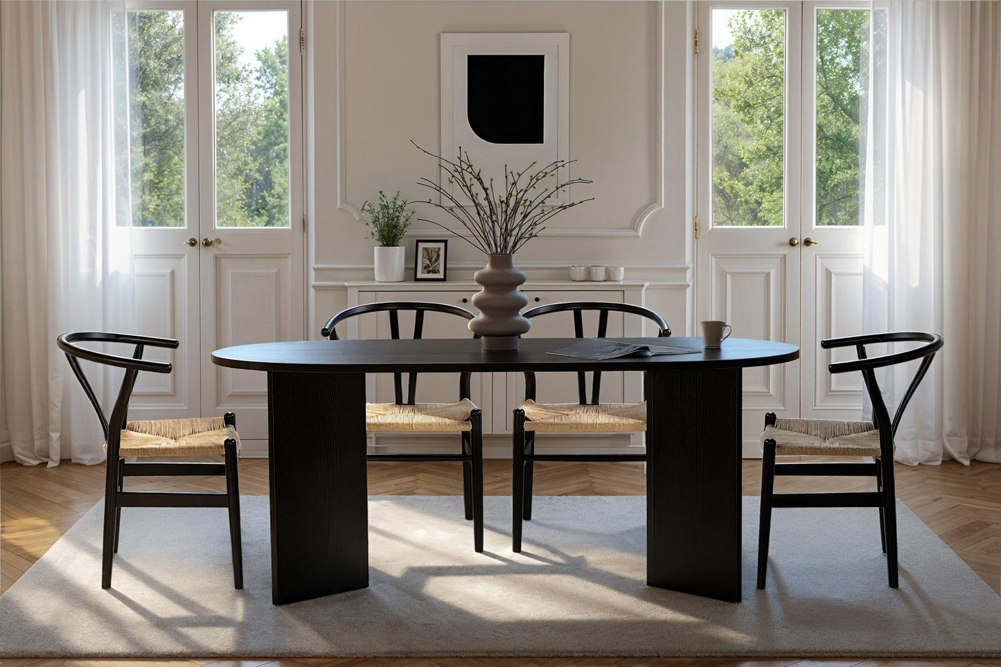 Sablin Ovalt matbord 180 cm - Wood Black