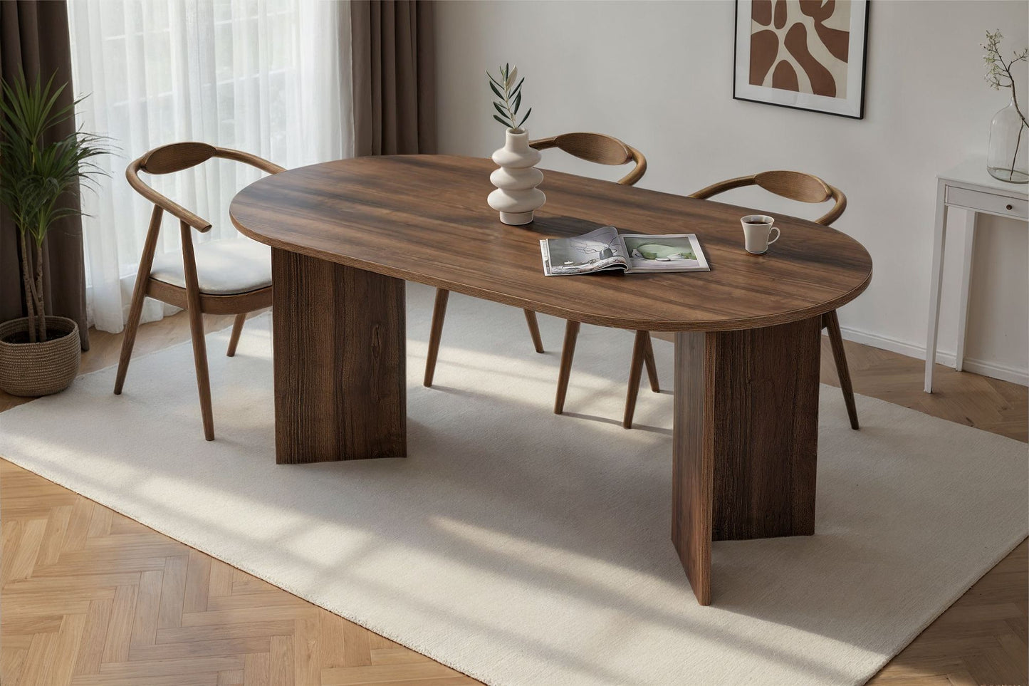 Sablin Ovalt matbord 180 cm - Venezia Walnut